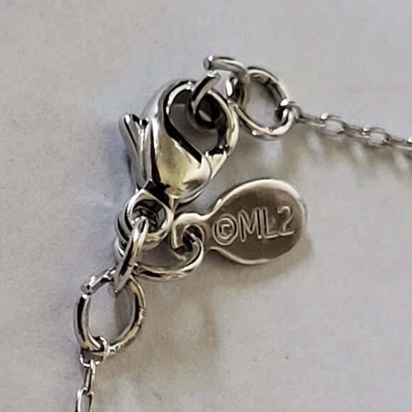 Good Luck Horseshoe CZ Faceted Stone Necklace Silver Tone ML2 Tag 17" - Picture 6 of 6